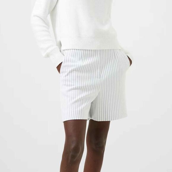 French Connection Pinstripe Shorts Size US 6 Summer White - Picture 4 of 14